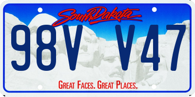 SD license plate 98VV47