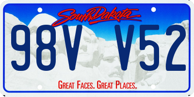 SD license plate 98VV52