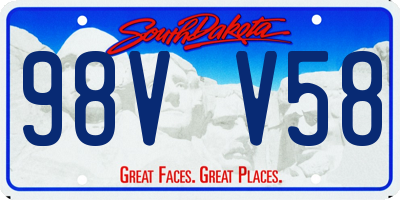 SD license plate 98VV58