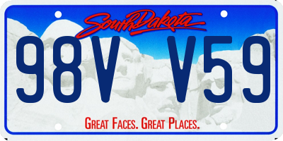 SD license plate 98VV59
