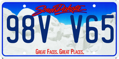 SD license plate 98VV65