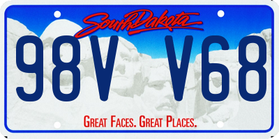 SD license plate 98VV68