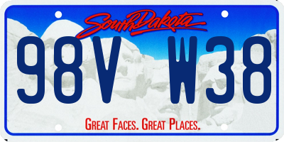 SD license plate 98VW38