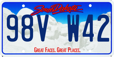 SD license plate 98VW42