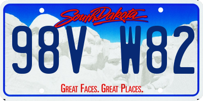 SD license plate 98VW82