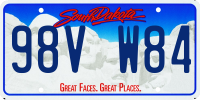SD license plate 98VW84