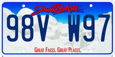 SD license plate 98VW97