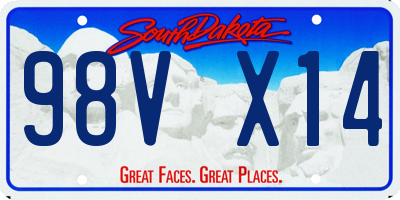 SD license plate 98VX14