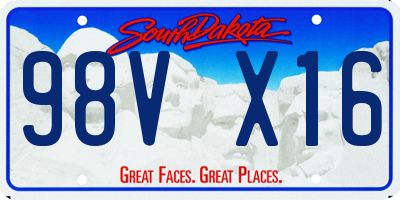 SD license plate 98VX16