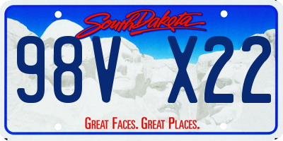 SD license plate 98VX22