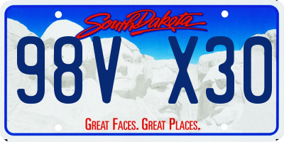 SD license plate 98VX30