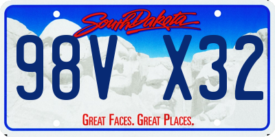 SD license plate 98VX32