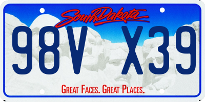 SD license plate 98VX39