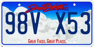 SD license plate 98VX53