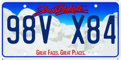 SD license plate 98VX84