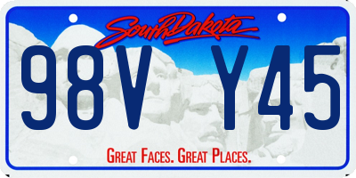 SD license plate 98VY45