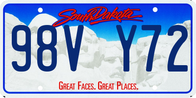 SD license plate 98VY72