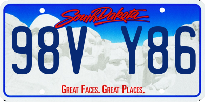 SD license plate 98VY86