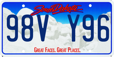 SD license plate 98VY96