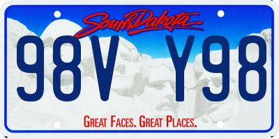 SD license plate 98VY98
