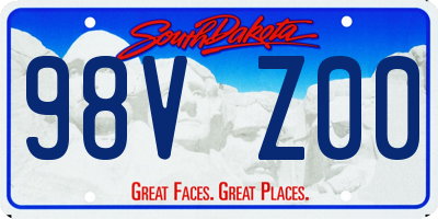 SD license plate 98VZ00