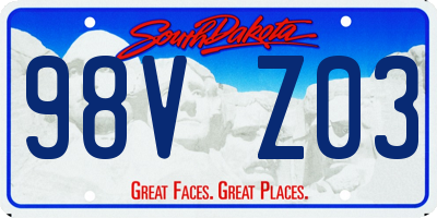 SD license plate 98VZ03