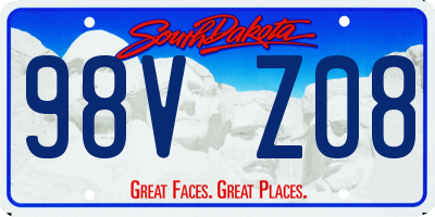 SD license plate 98VZ08