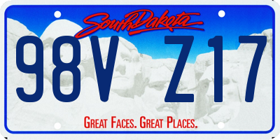 SD license plate 98VZ17