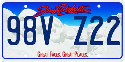 SD license plate 98VZ22