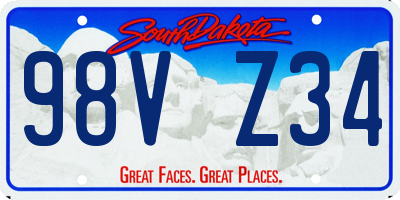 SD license plate 98VZ34