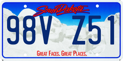 SD license plate 98VZ51