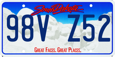 SD license plate 98VZ52