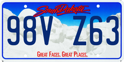 SD license plate 98VZ63