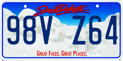 SD license plate 98VZ64