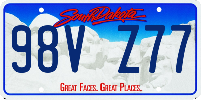SD license plate 98VZ77