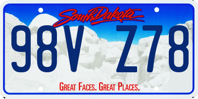 SD license plate 98VZ78