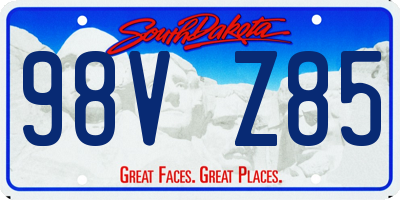 SD license plate 98VZ85