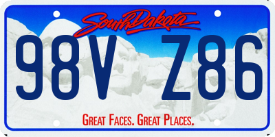SD license plate 98VZ86