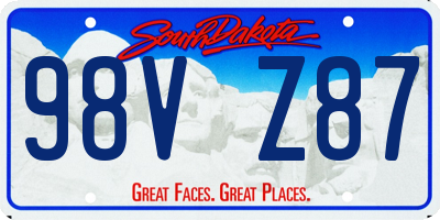 SD license plate 98VZ87