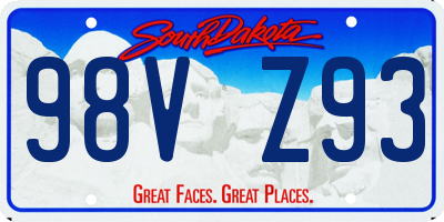 SD license plate 98VZ93