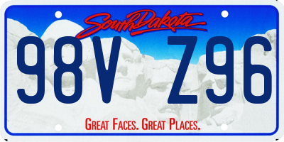 SD license plate 98VZ96