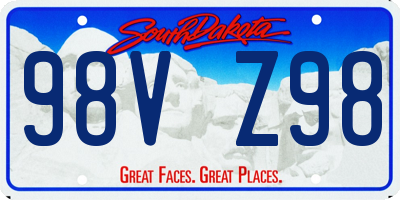 SD license plate 98VZ98