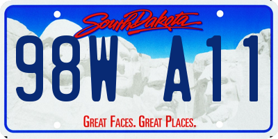 SD license plate 98WA11