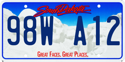 SD license plate 98WA12
