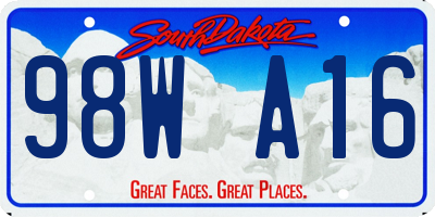 SD license plate 98WA16