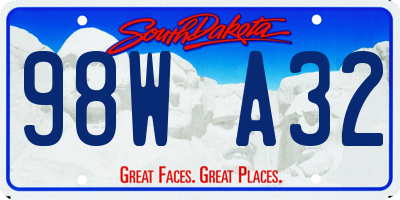 SD license plate 98WA32