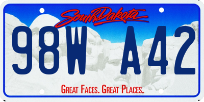 SD license plate 98WA42