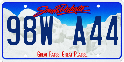 SD license plate 98WA44