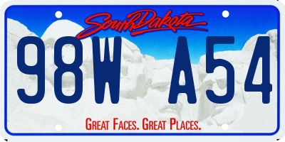 SD license plate 98WA54