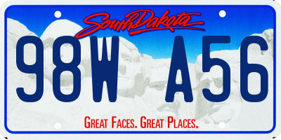 SD license plate 98WA56